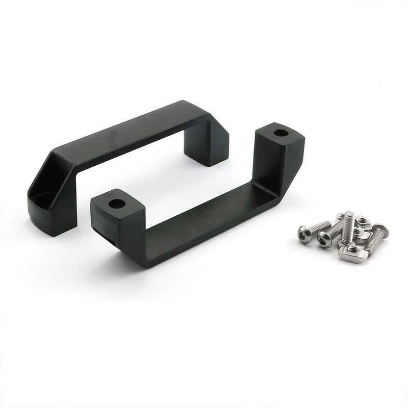 PZRT 2-Pack Black Aluminium Alloy Handle Rectangular Industrial Pull Handle for 20 Series Aluminum Extrusion Profile Accessories 90mm - Image 1